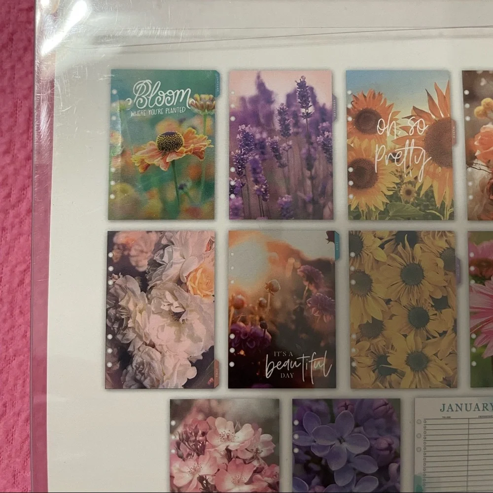 Floral planner inserts